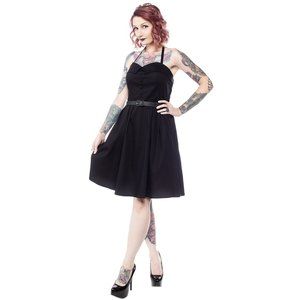 SPOOKSVILLE DRESS SOLID BLACK